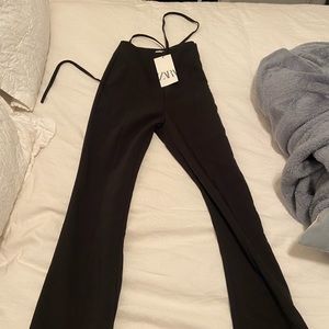 NWT Front slit zara pants with waist ties